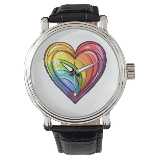 Montre Conception cardiaque gay pride (devant)