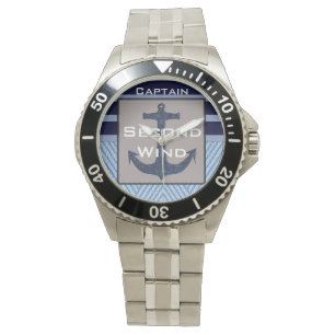 Montre Conception d'Ancre de bateau et rayures nautiques