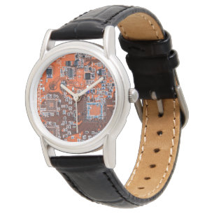 Montre Conception de carte de circuit imprimé orange pour