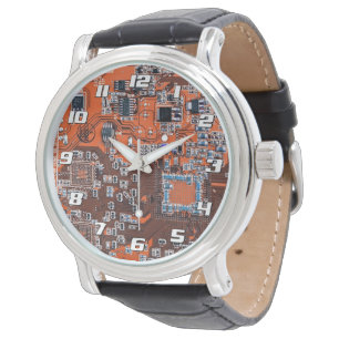 Montre Conception de carte de circuit imprimé orange pour