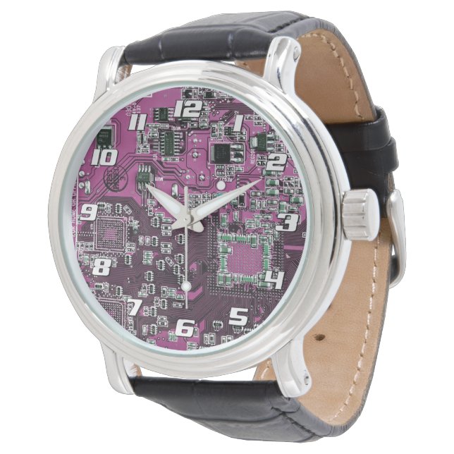 Montre Conception de carte de circuit imprimé PCB violet  (Incliné)