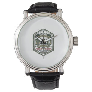 Montre Conception de chemise de badge de montagne de papa
