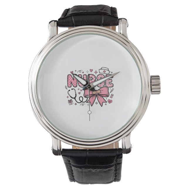 Montre Conception de chemise vectorielle Cute Nurse Bow H (devant)