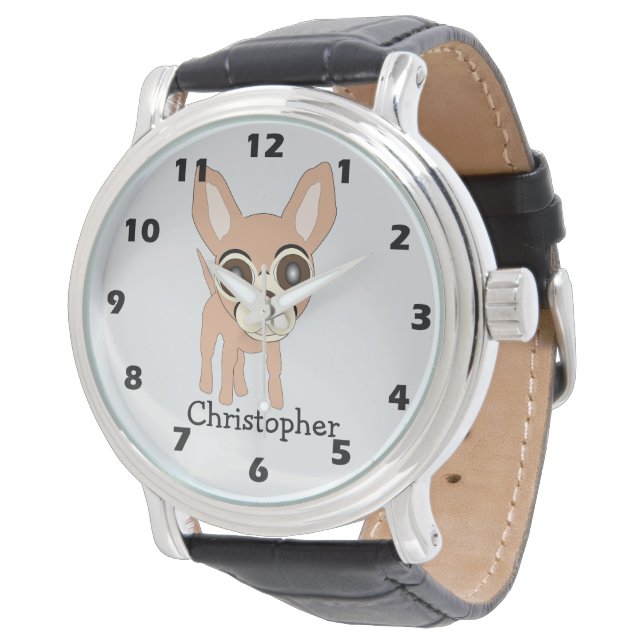 Montre Conception de chien Chihuahua (Incliné)