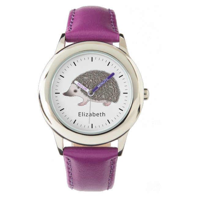 Montre Conception de dessin animé de hérisson pygmée afri (devant)