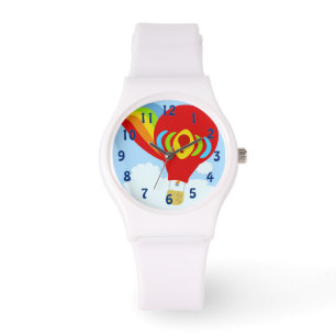 Montre Conception de dessin animé de montgolfière rouge a