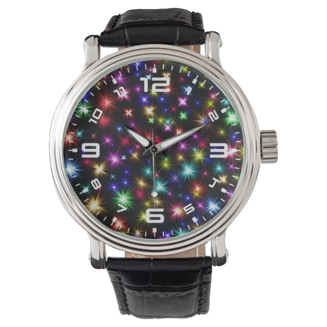Montre Conception de feux d'artifice Étoiles Colorées (devant)