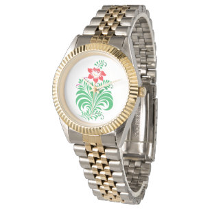 Montre Conception de fleurs florales ornementales – Éléga