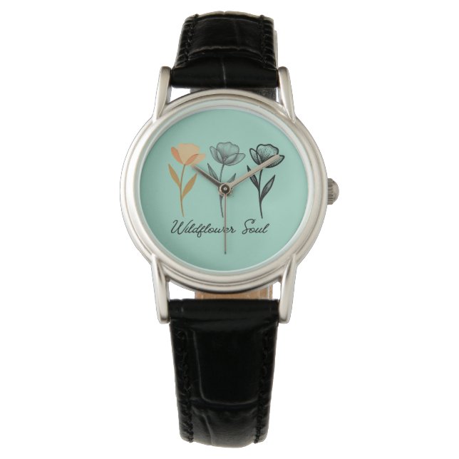 Montre Conception de fleurs sauvages tendance (devant)