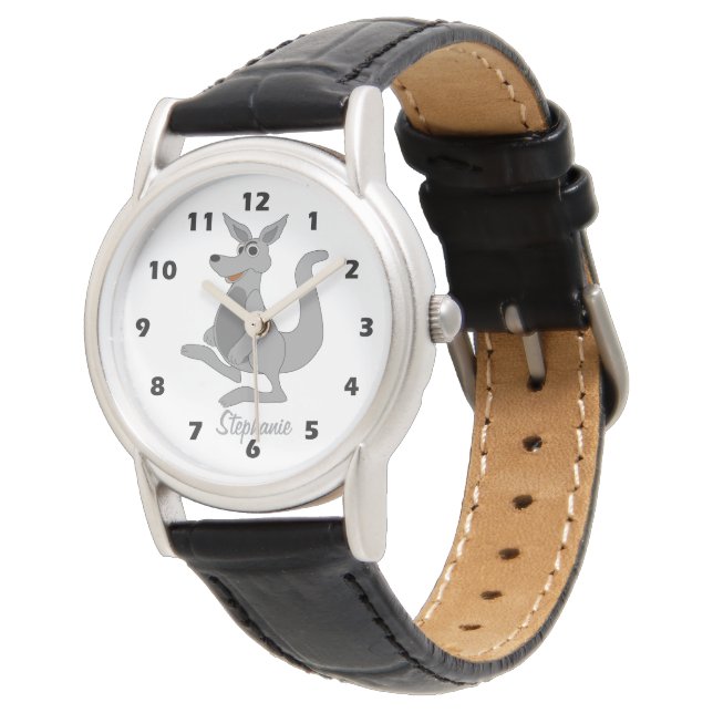 Montre Conception de kangourou gris (Incliné)