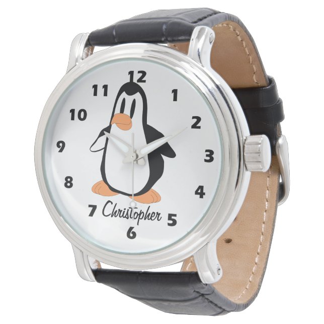 Montre Conception de manchot personnalisée (Incliné)