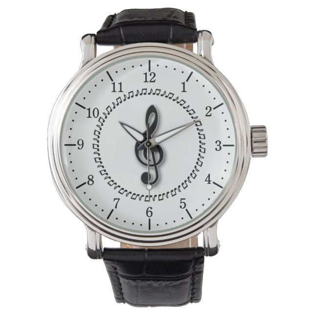 Montre Conception de notes de musique Treble Clef (devant)