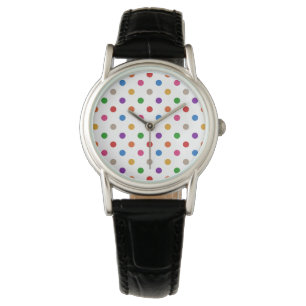 Montre Conception de points colorés arc-en-ciel de couleu
