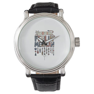 Montre Conception de T-Shirt Américain Chat Folk Patrioti