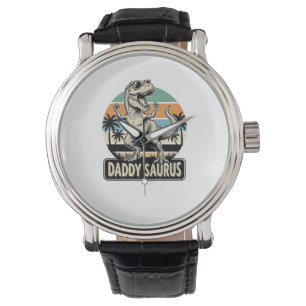 Montre Conception de t-shirt de dinosaure rétro Daddy Sau