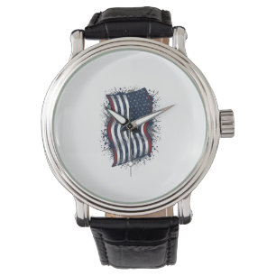 Montre Conception de T-shirt de drapeau patriotique en dé