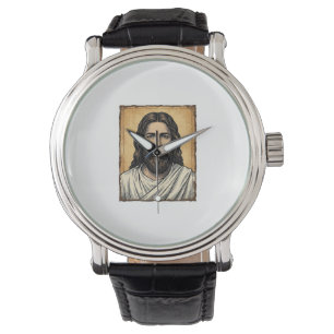 Montre Conception de T-shirt de portrait religieux gravé 