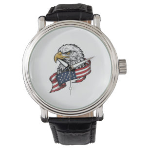 Montre Conception de T-shirt patriotique avec aigle gravé