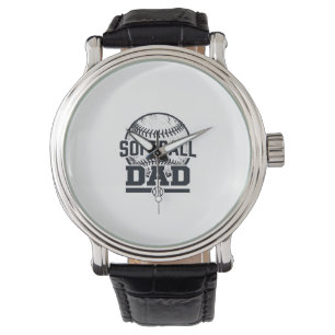 Montre Conception de T-Shirt Vectoriel Papa Softball Vint