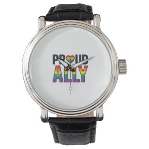 Montre Conception de T-Shirt vintage arc-en-ciel de cœur