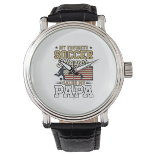 Montre Conception de t-shirt vintage Papa de football drô