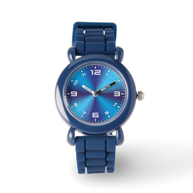 Montre Conception de texture métallique bleue-47456 (Recto)