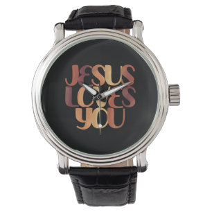 Montre Conception de typographie chrétienne Jésus aime