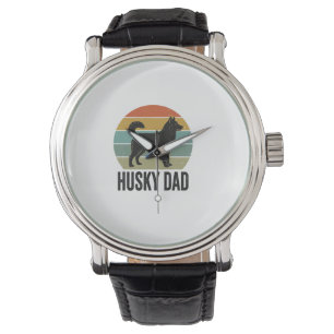 Montre Conception de vecteur de chien rétro de papa Husky