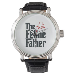 Montre Conception de vecteur d'humour de chat de père fél