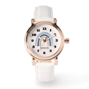 Montre Conception du Boho bleu et arc-en-ciel de pêche