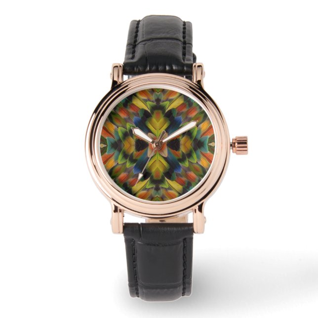 Montre Conception fractale des plumes de l'inséparable (Recto)