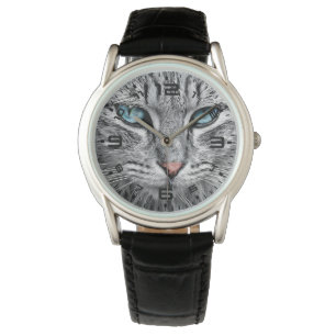Montre Conception fractale du visage de chat