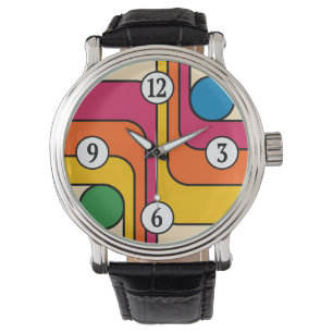 Montre Conception géométrique de style rétro années 70 Mo