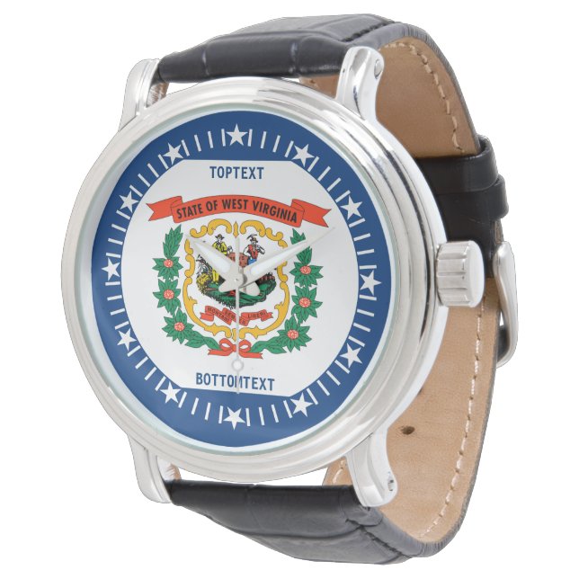 Montre Conception personnalisée du drapeau de l'État de V (Incliné)