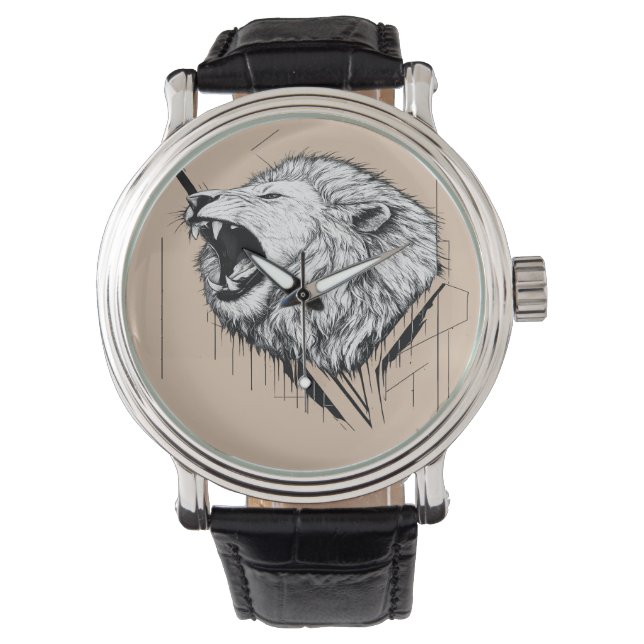 Montre Conception Premium Tête de Lion  (devant)