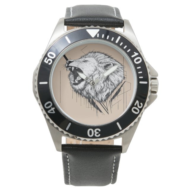 Montre Conception Premium Tête de Lion  (devant)