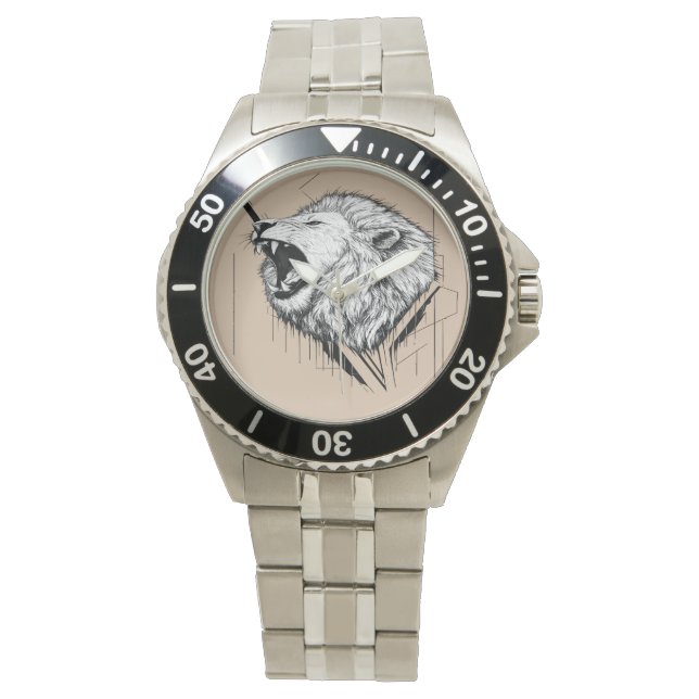 Montre Conception Premium Tête de Lion  (devant)