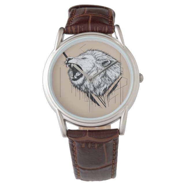 Montre Conception Premium Tête de Lion  (devant)