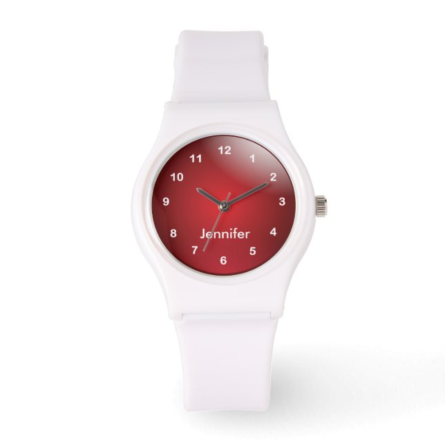 Montre Conception rouge sportive personnalisée (Recto)