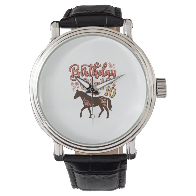 Montre Conception vectorielle florale de cheval 10 pour f (devant)
