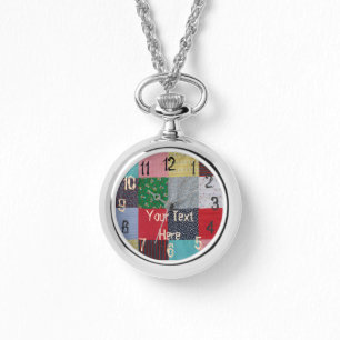 Montre conception vintage de tissu de patchwork colorée
