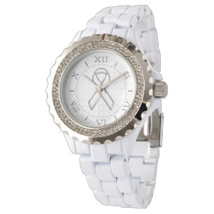 Montre Conscience moderne du ruban blanc sur les Checkers
