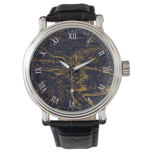 Montre Constellation bleue vintage de zodiaque de Taureau