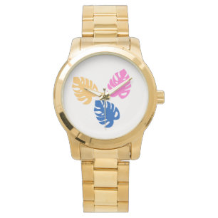Montre Contemporain Russe Turquoise Leaf Gold