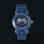 Montre Contrôleur de jeu vidéo bleu<br><div class="desc">Cette montre amusante est dotée d'une illustration vectorielle cool d'un contrôleur de jeux vidéo et peut être personnalisée avec le nom de votre enfant, monogramme, initial, ou tout texte de votre choix pour un cadeau personnalisé parfait.</div>