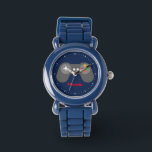 Montre Contrôleur de jeu vidéo bleu<br><div class="desc">Cette montre amusante est dotée d'une illustration vectorielle cool d'un contrôleur de jeux vidéo et peut être personnalisée avec le nom de votre enfant,  monogramme,  initial,  ou tout texte de votre choix pour un cadeau personnalisé parfait.</div>