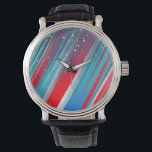 Montre Cool Abstract Red White Blue Brush Strokes<br><div class="desc">Cool Abstract Red White Blue Brush Strokes</div>