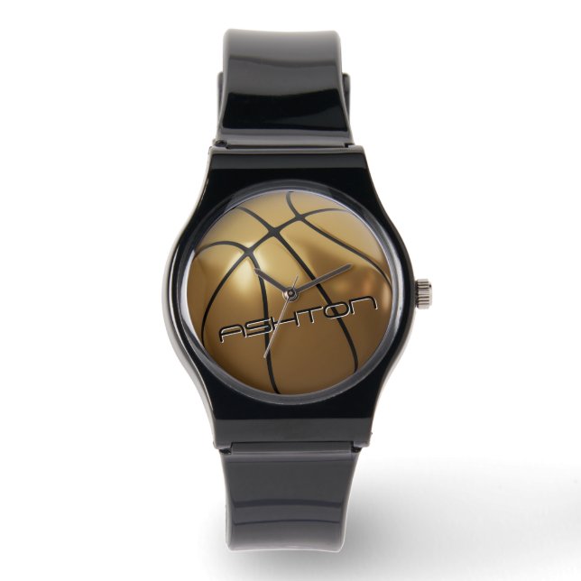Montre Cool Basketball Watch Gold & Black Nom (Recto)