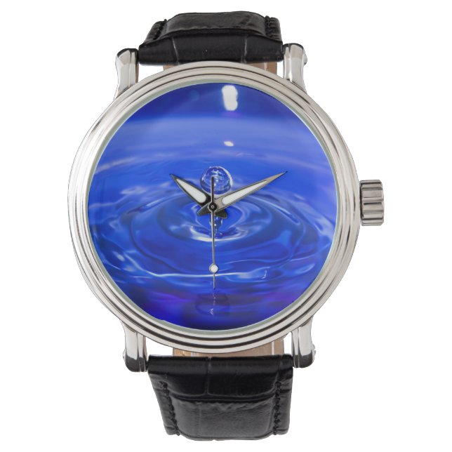 Montre Cool Bleu gouttelette d'eau (devant)