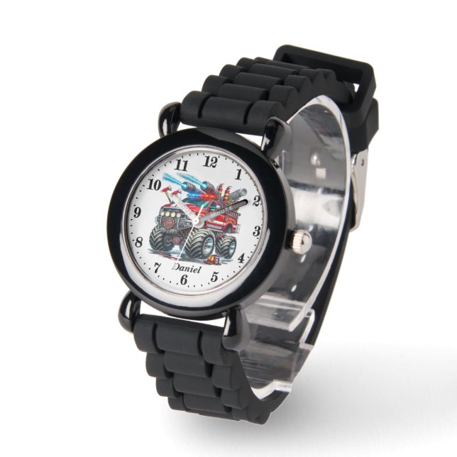 Montre Cool boys monster truck ajouter nom (Angle)